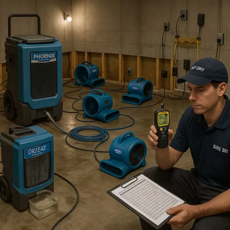 Structural Drying and Dehumidification process in Irwinton, GA